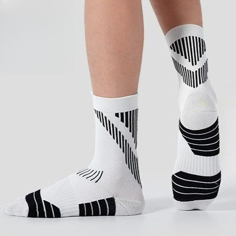 Sports Socks Men's Medium Tube Towel Bottom Sweat-absorbing and Breathable Women's Badminton Shock-absorbing and Non-slip Professional Combat Running Socks