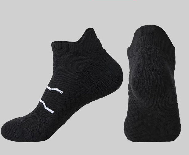Towel Bottom Socks Men's Sports Solid Color Sweat-absorbing Women's Professional Basketball Running Socks-3prs