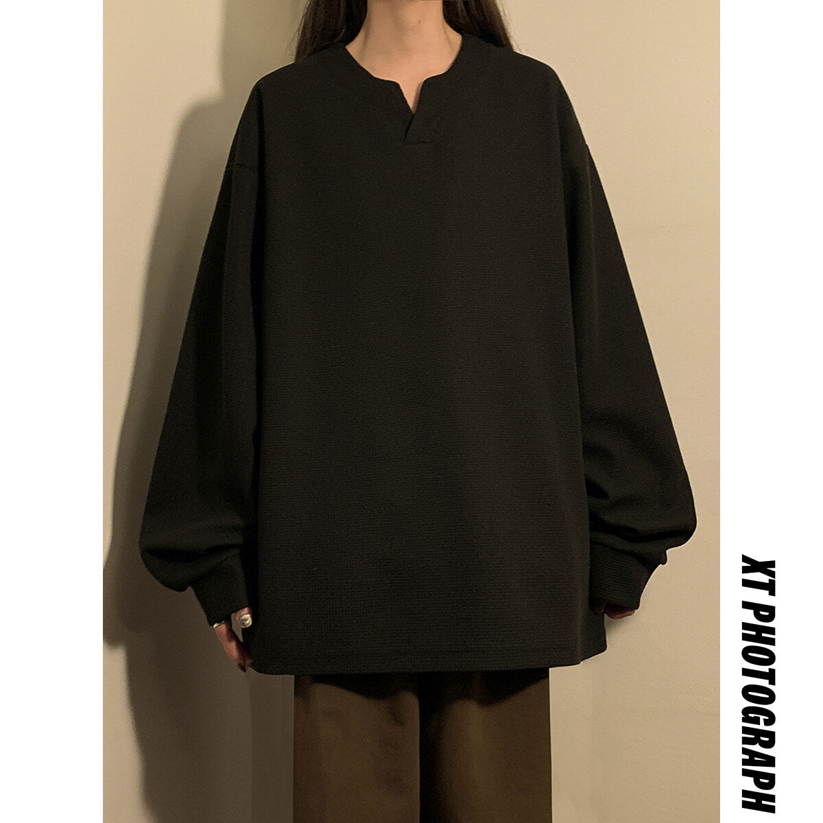 Trendy Plus Size Waffle Knit Oversized Sweatshirt for Women, Cozy Casual Loose Pullover Fall Winter Top