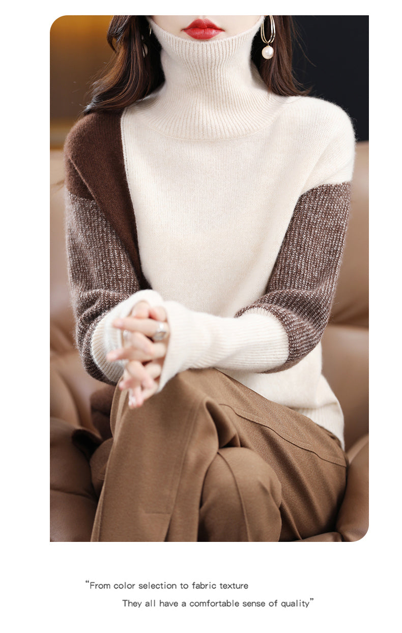 Women’s Thermal Merino Sweater | High Neck Eco-Friendly Pullover | Winter Warm Slim Knit