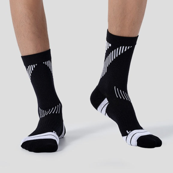 Sports Socks Men's Medium Tube Towel Bottom Sweat-absorbing and Breathable Women's Badminton Shock-absorbing and Non-slip Professional Combat Running Socks