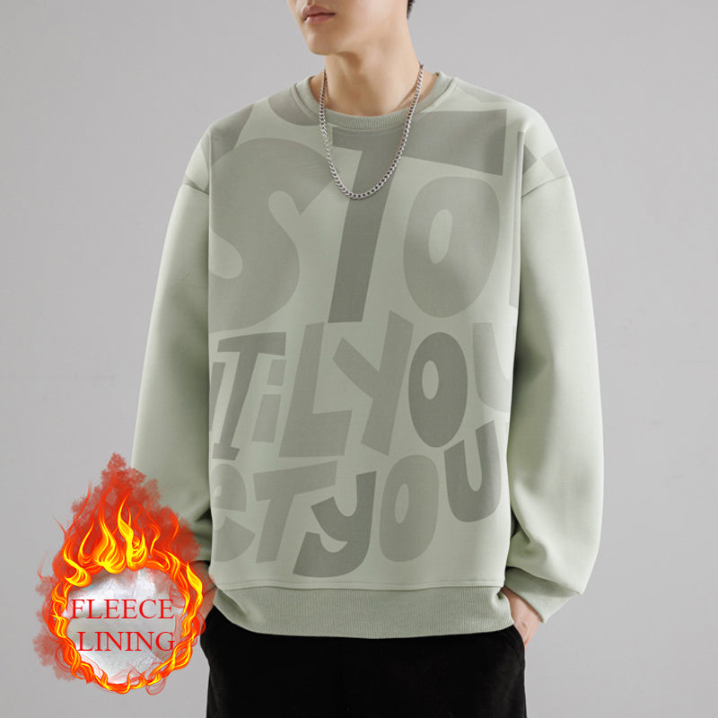 Autumn and Winter Large Size Japanese Simple Casual Sweater Men's Casual Hoodie