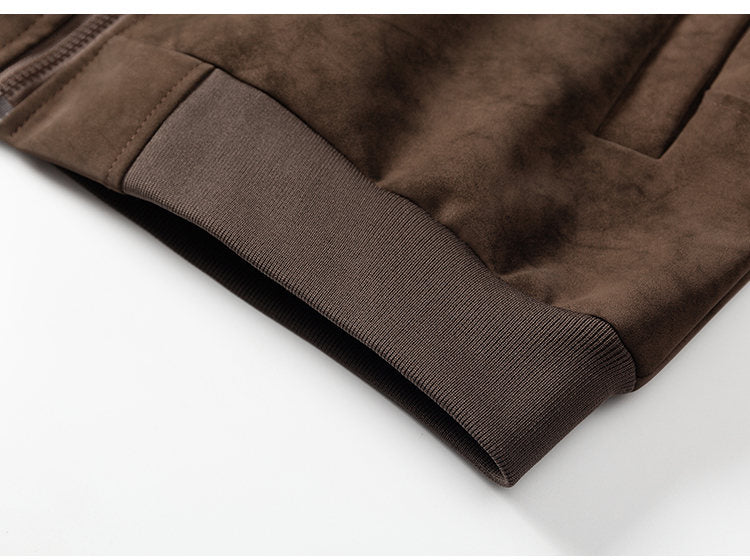 Artisan Deconstructed Leather Jacket - Ashy Gray Reconstructed Stand Collar (Sizes M-5XL)