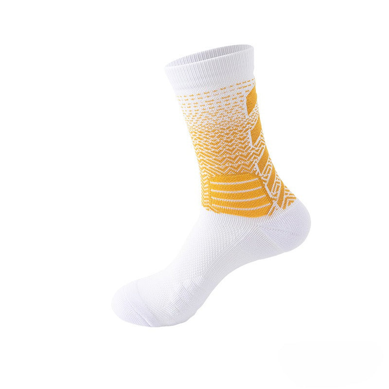 Gradually Change High-top Court Elite Socks, Thickened Competition Comprehensive Actual Combat Sports Socks Professional Basketball Socks