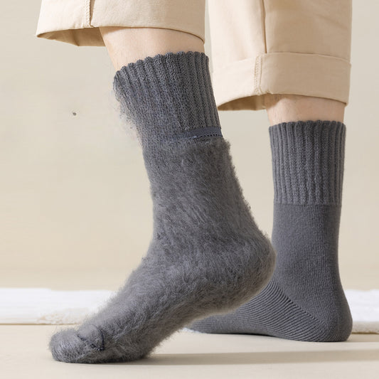 2 PRS-Heat Storage High Tube Socks Men's Piled and Thickened Warm Medium Tube Sweat-absorbing and Breathable Stockings