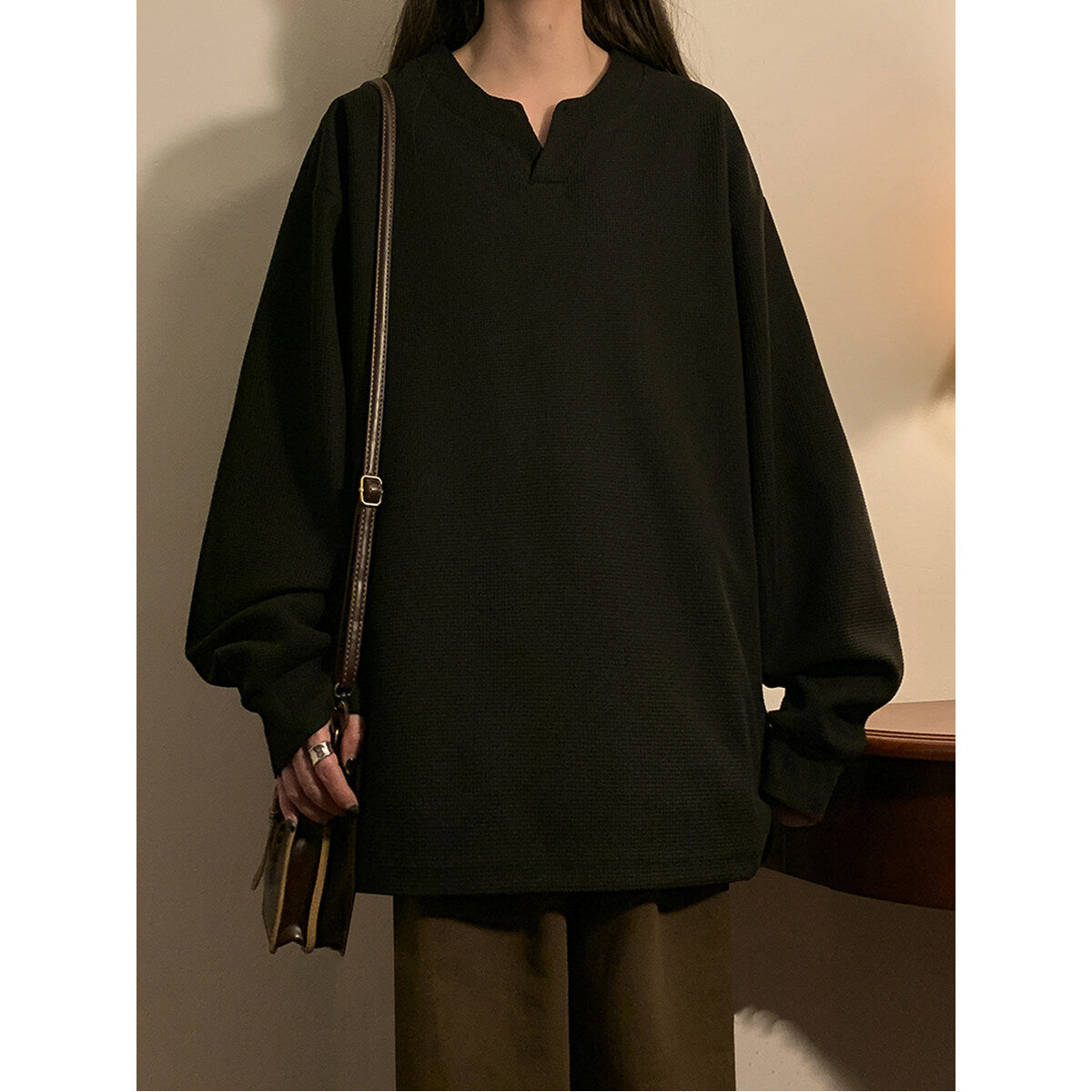 Trendy Plus Size Waffle Knit Oversized Sweatshirt for Women, Cozy Casual Loose Pullover Fall Winter Top