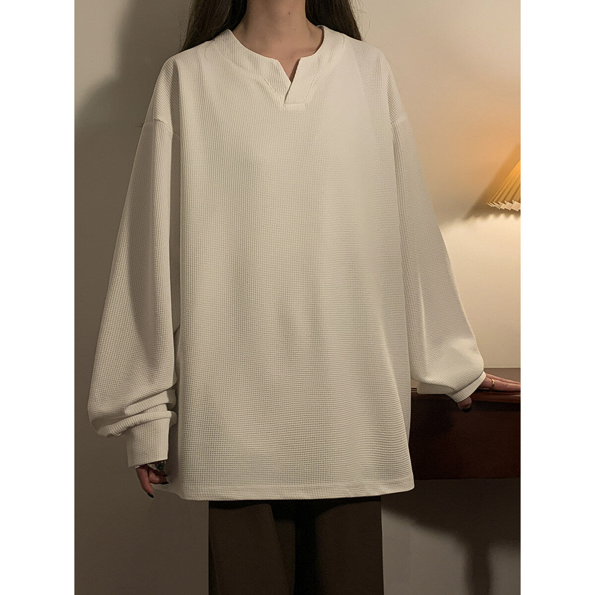Trendy Plus Size Waffle Knit Oversized Sweatshirt for Women, Cozy Casual Loose Pullover Fall Winter Top