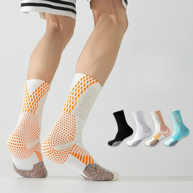 Basketball Socks Men's Autumn and Winter Medium Tube Sweat-absorbing Thickened Towel Bottom Adult Professional Sports Socks
