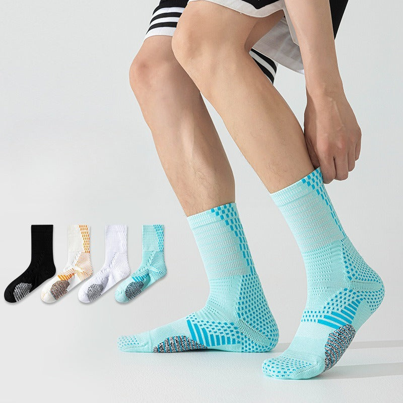 Basketball Socks Men's Autumn and Winter Medium Tube Sweat-absorbing Thickened Towel Bottom Adult Professional Sports Socks