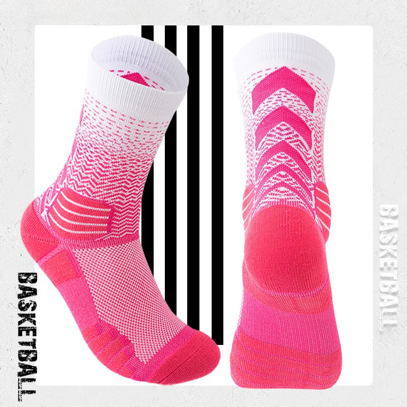 Gradually Change High-top Court Elite Socks, Thickened Competition Comprehensive Actual Combat Sports Socks Professional Basketball Socks