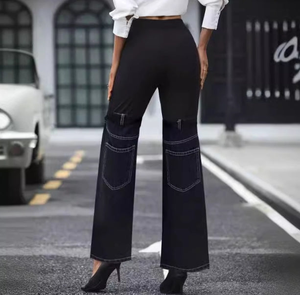 Upgrade Your Wardrobe with Trendy High-Waisted Contrast Stitching Jeans for Women - Perfect for Spring!