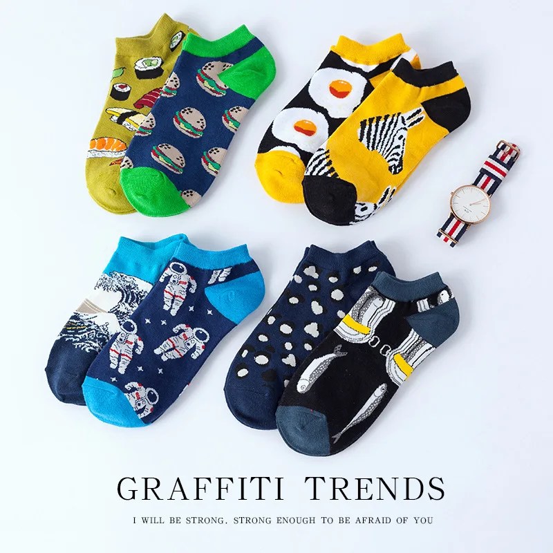 Spring into Style with Oil Painting Avocado Ankle Socks for Women