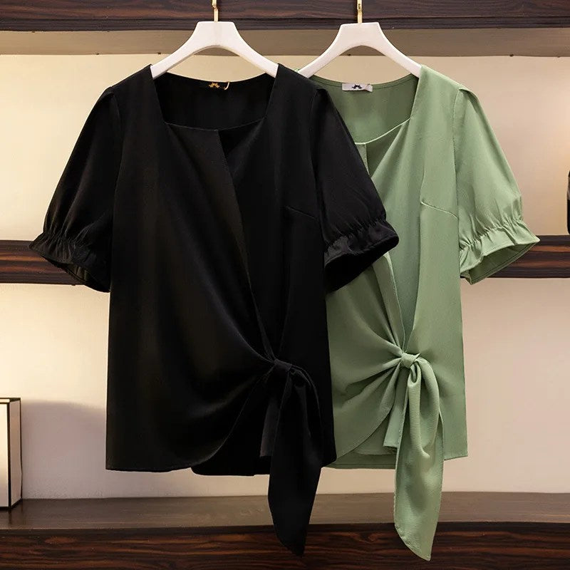 Summer Slimming Strategy: New Women's Fashion T-Shirt for Belly Coverage - Stylish Large Size Small Shirt