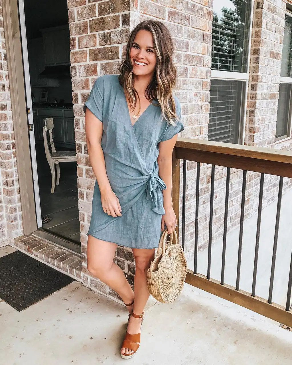 Unleash Your Inner Goddess with Our Summer Sexy V-neck Lace Up Irregular Women's Dress