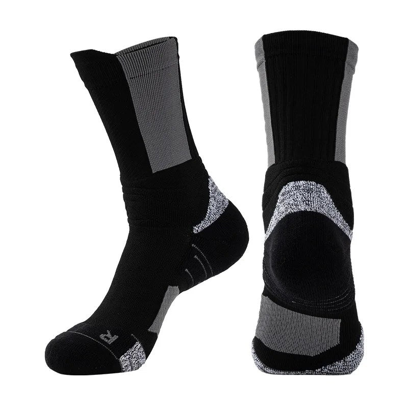 Elite Long High-Top Basketball Socks for Men | Professional Outdoor Running Sports Socks with Towel Bottom