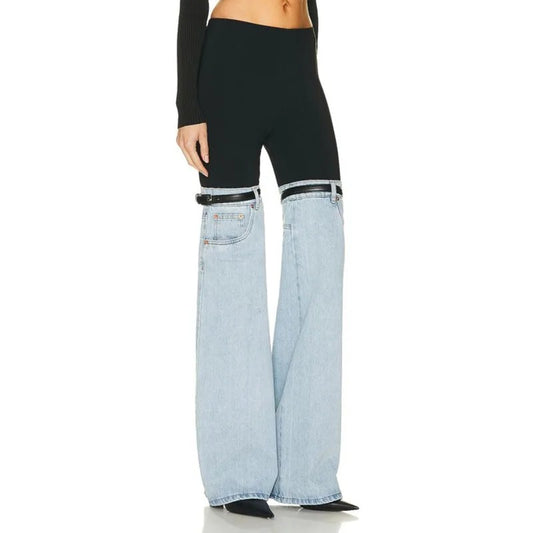 Upgrade Your Wardrobe with Trendy High-Waisted Contrast Stitching Jeans for Women - Perfect for Spring!