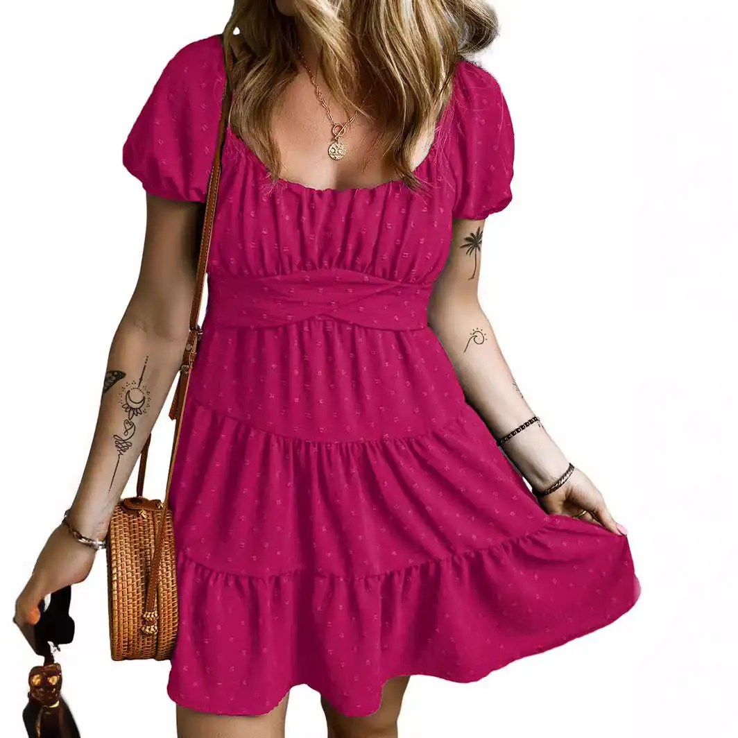 Step into Spring with our Fashion Lace-up Dress - A Must-Have for Fashionable Women!