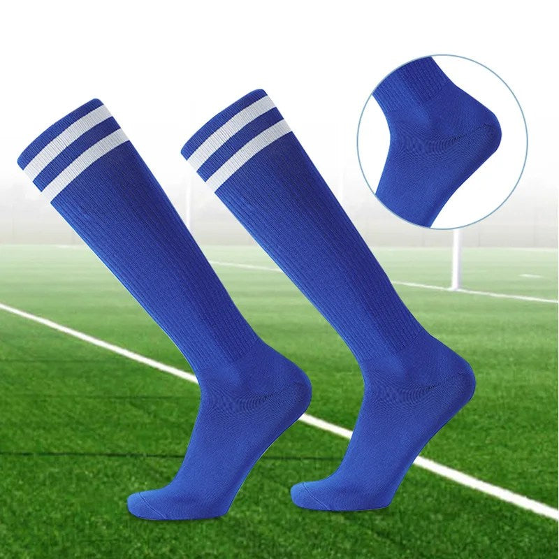 Premium Wholesale Football Socks for Adults and Kids - Non-Slip, Long Tube, Striped Design
