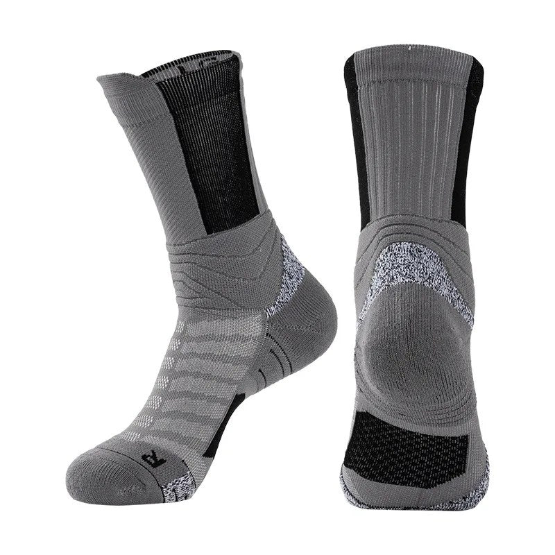 Elite Long High-Top Basketball Socks for Men | Professional Outdoor Running Sports Socks with Towel Bottom