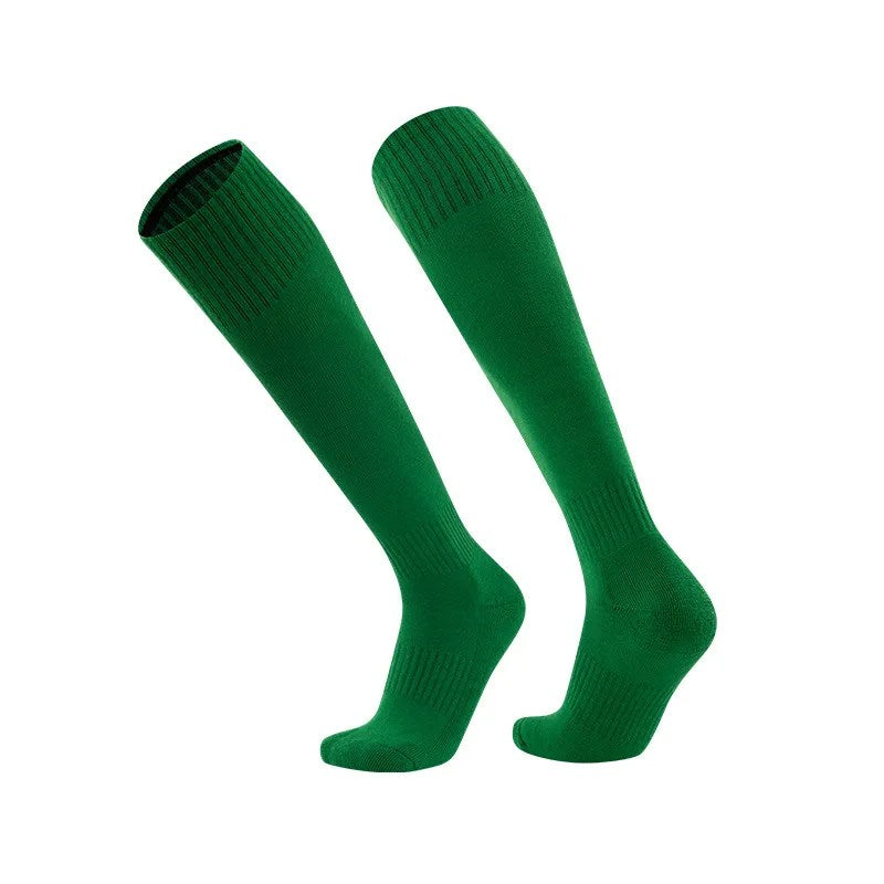 Premium Long Tube Football Socks with Anti-Slip Towel Bottom - Perfect for Adults and Children's Sports