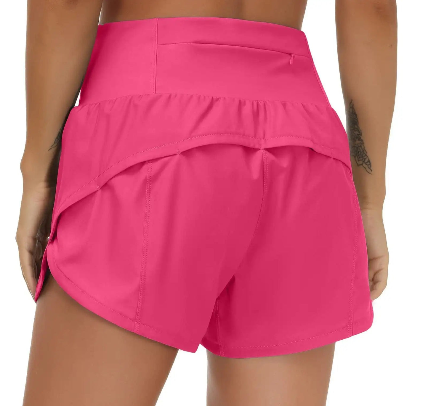 Get Ready to Run in Style with Explosions Ladies Running Shorts - High Waist, Quick-drying, and Zipper Pockets Included!