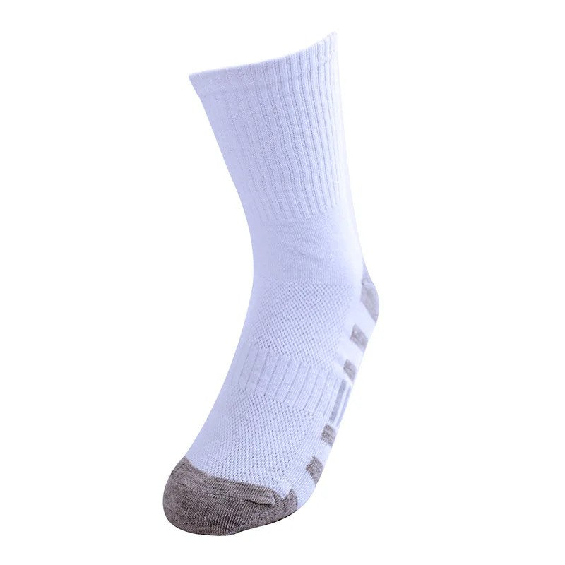 Upgrade Your Game with 3 Pairs of Plus Size Men's Basketball Socks in Black and White