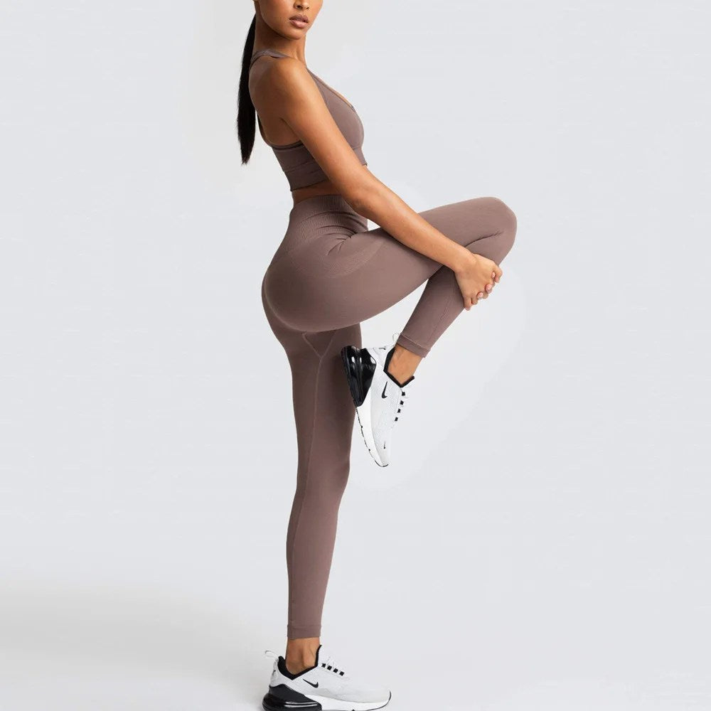 Top-Rated Seamless Knit Ass Yoga Suit: Solid Color Sports Fitness Vest for Optimal Performance