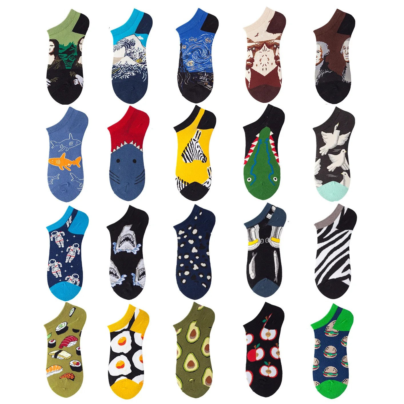 Spring into Style with Oil Painting Avocado Ankle Socks for Women