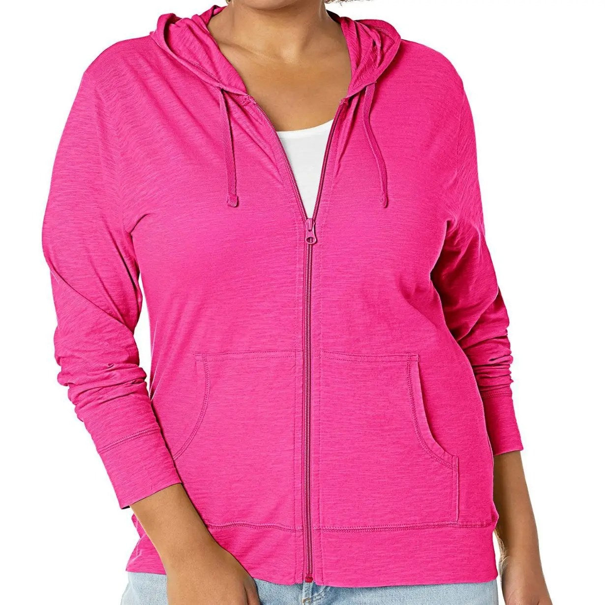 Stay Cozy and Stylish with Our Full Zipper Women's Sweatshirt - Available in Trendy Solid Colors!