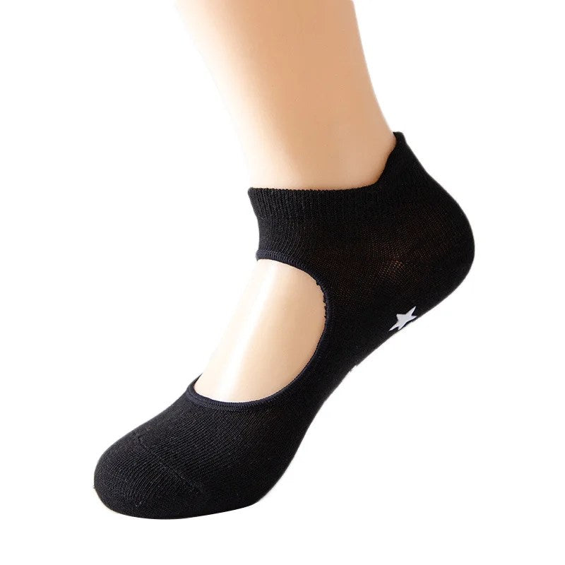 Spring and summer backless non-slip yoga socks indoor socks solid color dance training ladies socks