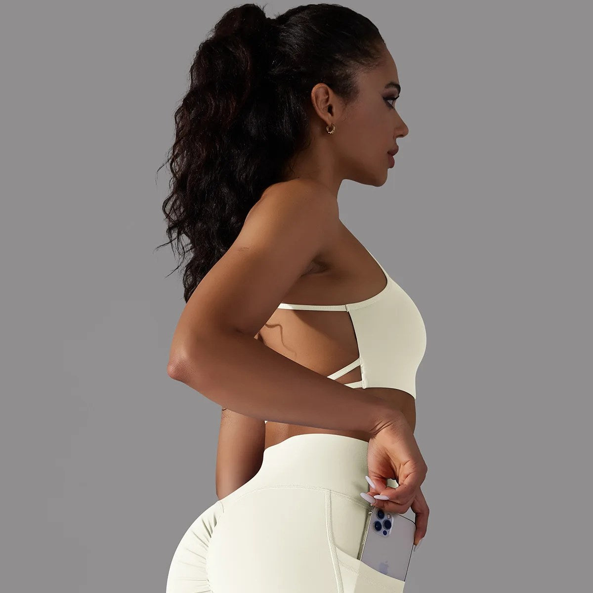Double-Sided Nylon Brushed Back Cross Sports Bra: Ideal for Running, Fitness & Yoga - High Support Athletic Vest