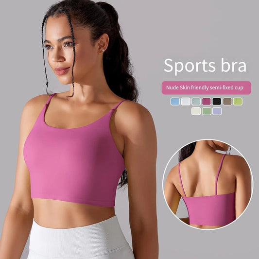 Intense Training Sports Bra: Double-sided Nylon, High Elasticity, Solid Color