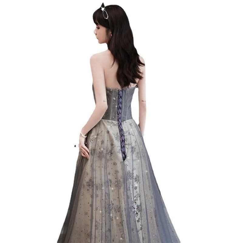 Evening Dress Women's Summer New Banquet Temperament Annual Meeting Tube Top Art Test Fairy Dress
