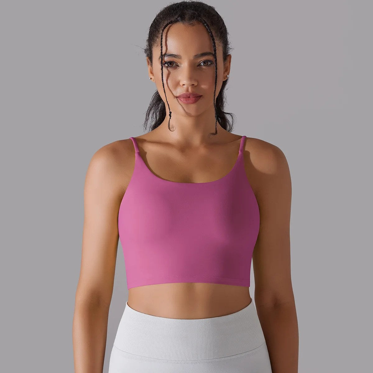 Intense Training Sports Bra: Double-sided Nylon, High Elasticity, Solid Color