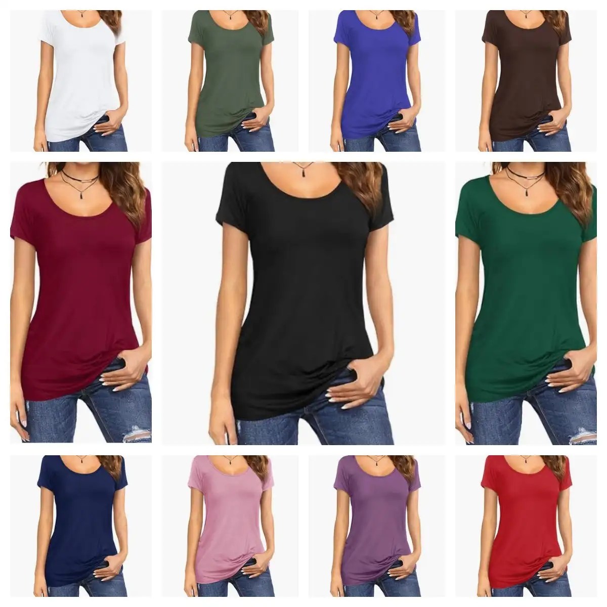 Stay Cool and Stylish this Summer with Our Women's Slim Fit Tshirts Top - Perfect for Any Occasion!