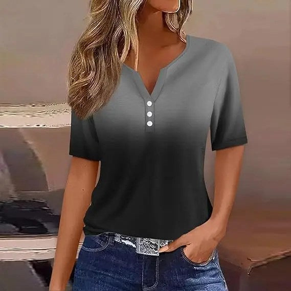 Stay Cool and Stylish with our Women's Summer V neck T-shirt - Perfect for Casual Comfort!