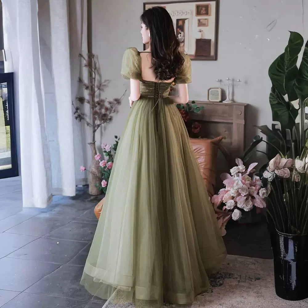 Evening Dress Fairy Fairy Delicate and Generous Host Fairy Adult Ceremony Green Small Man Thin Art Test Skirt Summer