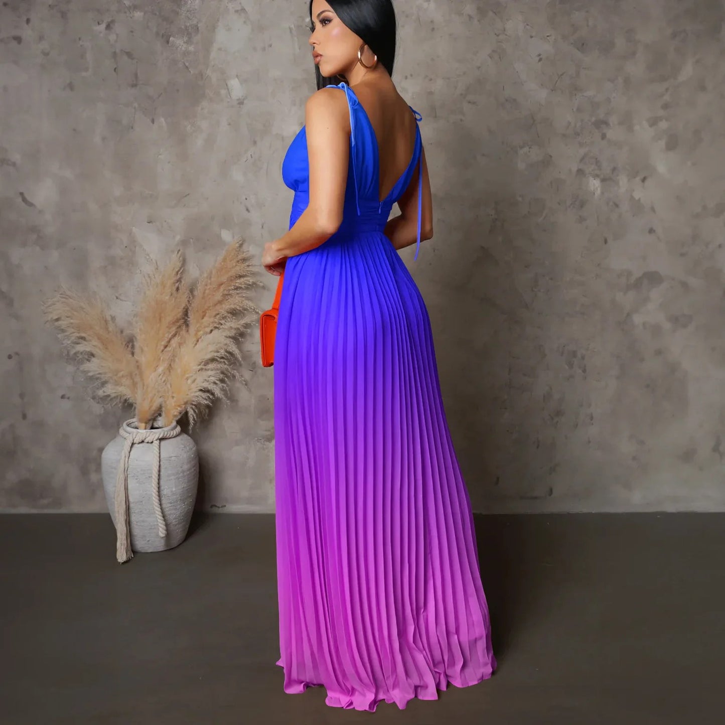 Summer Gradient Long Skirt Dresses: Sexy Strappy Suspender Backless Styles