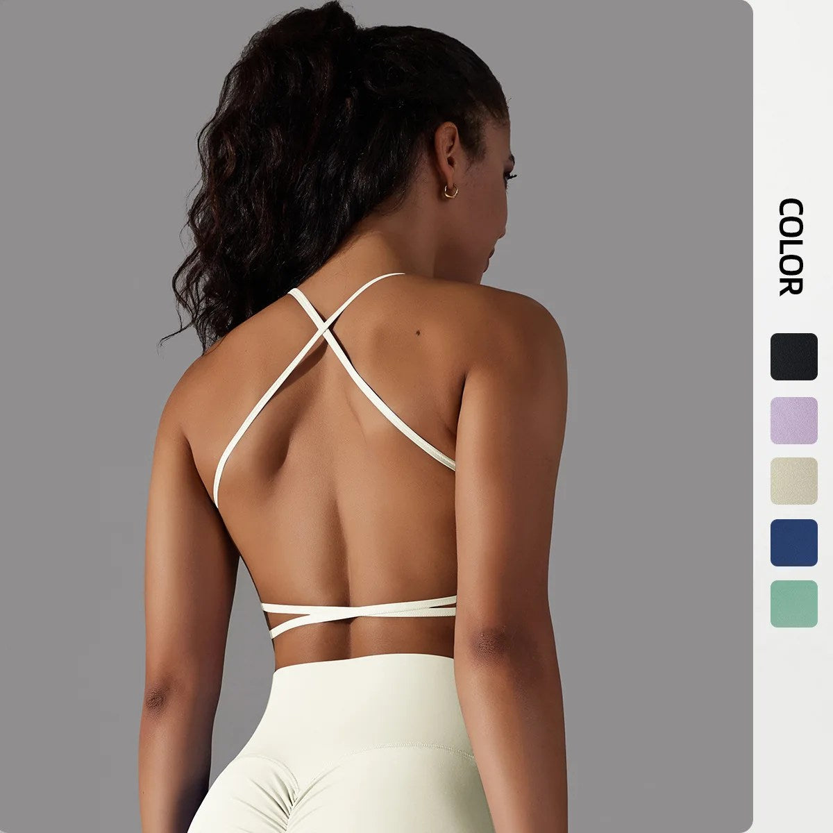 Double-Sided Nylon Brushed Back Cross Sports Bra: Ideal for Running, Fitness & Yoga - High Support Athletic Vest