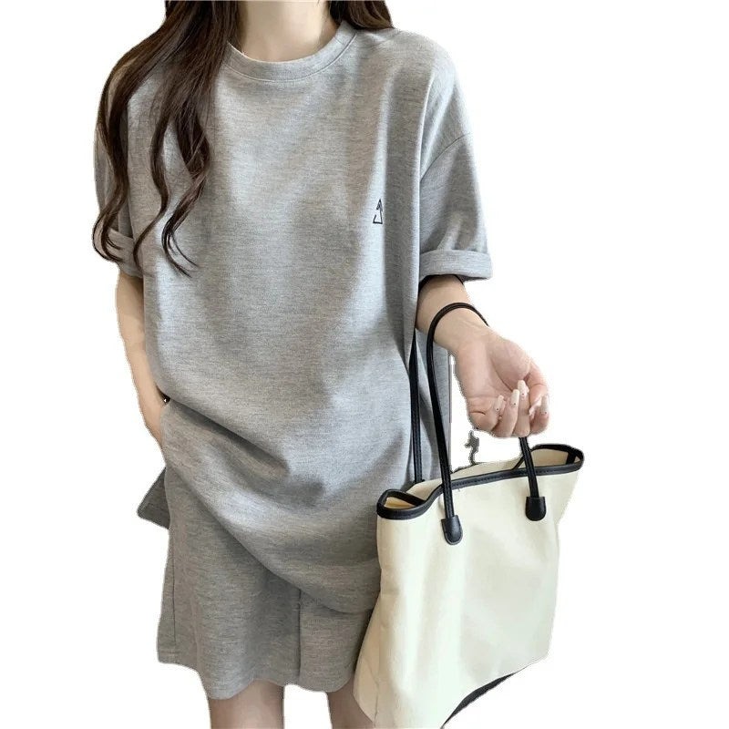 Summer Women's Casual Two-Piece Set: Loose Fit T-shirt and Shorts