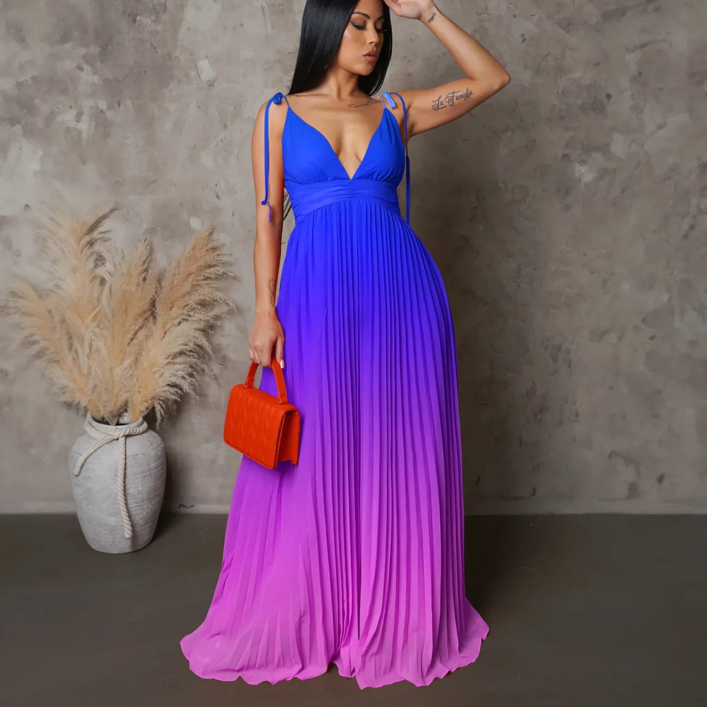 Summer Gradient Long Skirt Dresses: Sexy Strappy Suspender Backless Styles