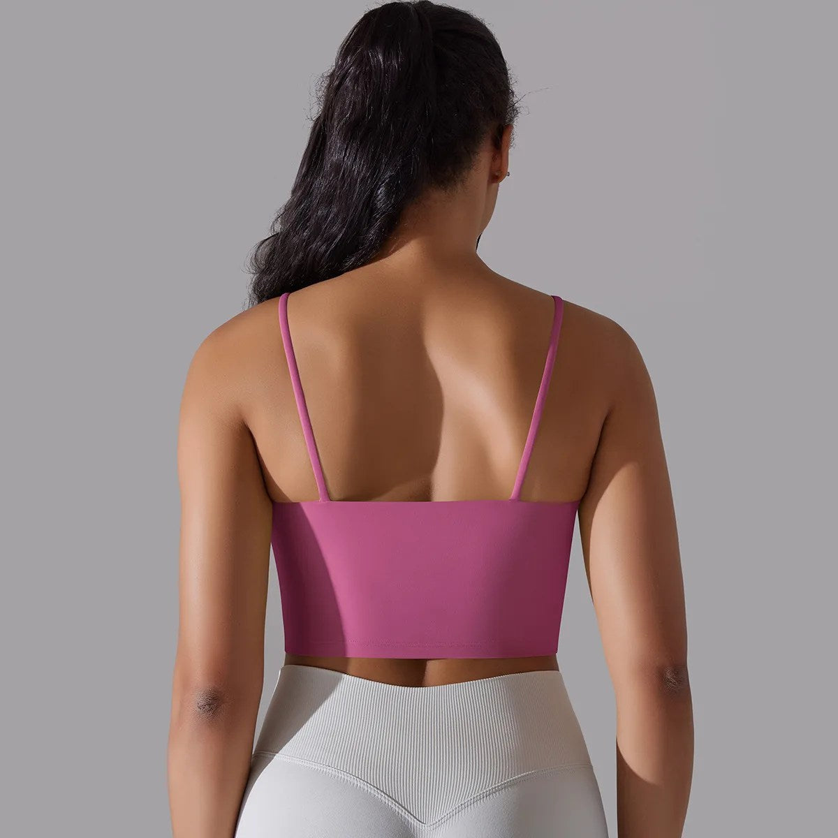 Intense Training Sports Bra: Double-sided Nylon, High Elasticity, Solid Color