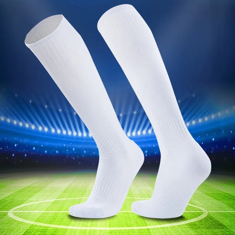 Premium Long Tube Football Socks with Anti-Slip Towel Bottom - Perfect for Adults and Children's Sports