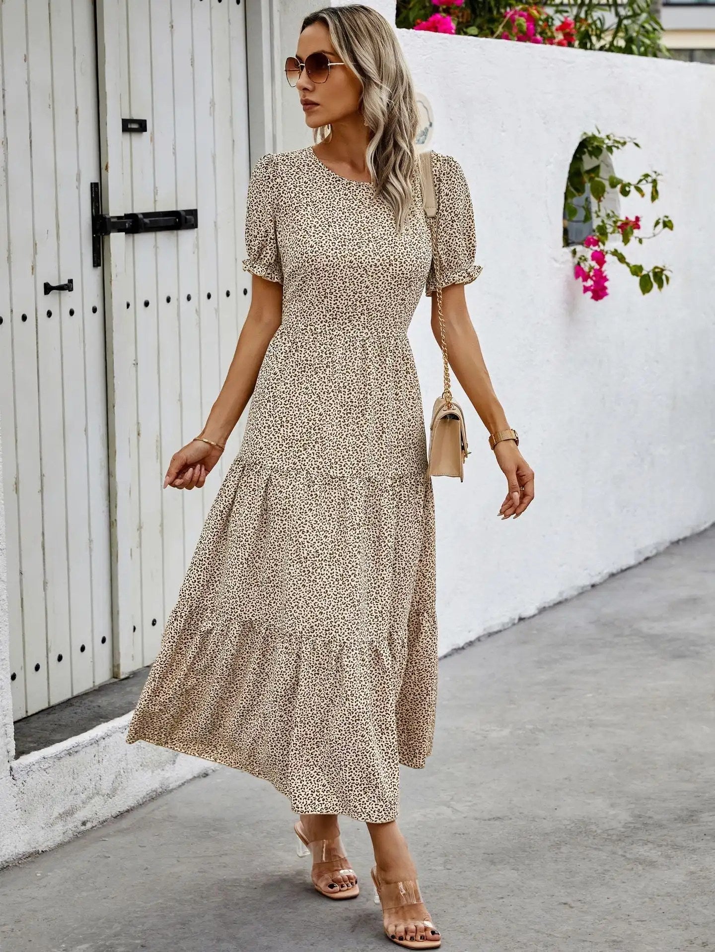 Get Ready for 2024 Spring Summer Fashion with Our Trendy Leopard Print Women's Dress!