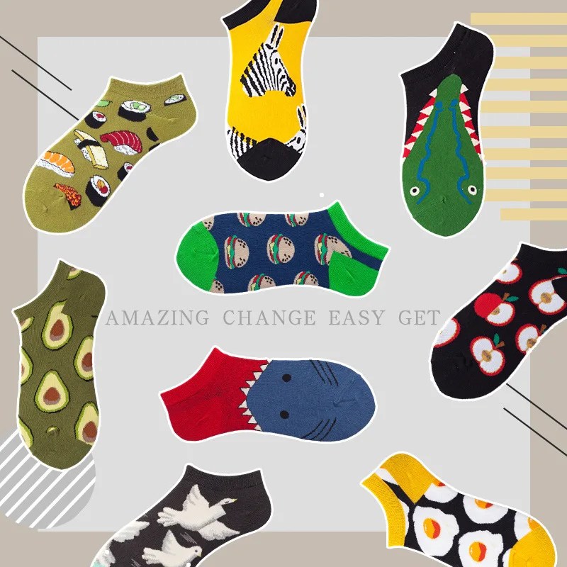 Spring into Style with Oil Painting Avocado Ankle Socks for Women