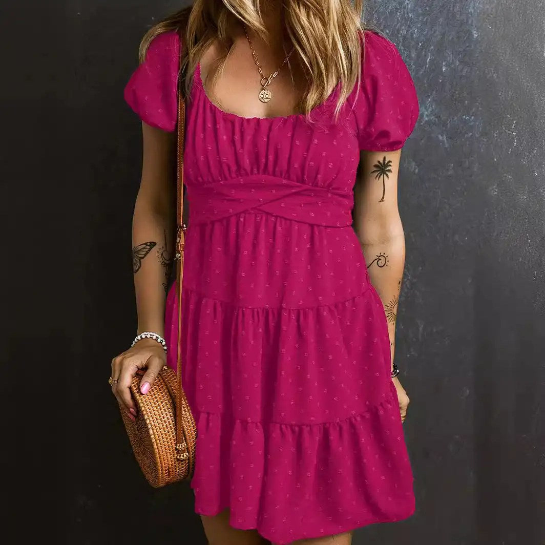 Step into Spring with our Fashion Lace-up Dress - A Must-Have for Fashionable Women!