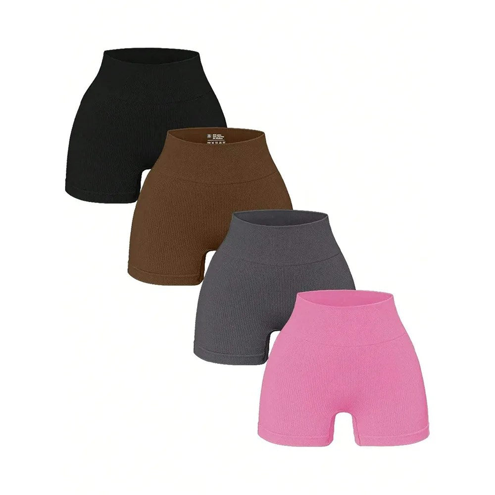 High Waist Seamless Yoga Shorts for Fitness & Running - Hip-Lifting, Stretchable, Peach Hip Casual Sports Shorts