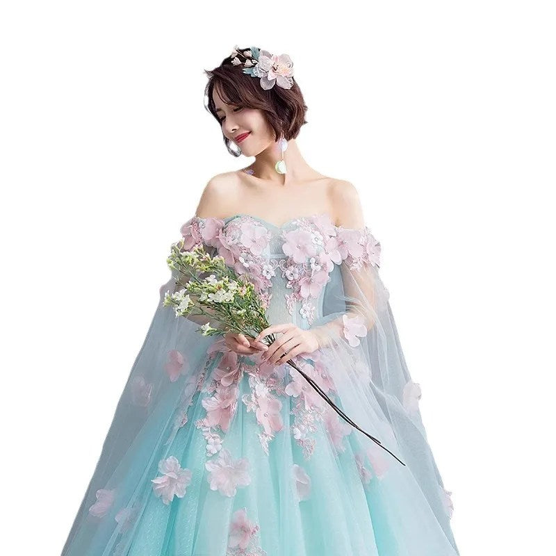 New Temperament Celebrity Solo Performance Vocal Art Test Performance Adult Ceremony Host Annual Meeting Fluffy Dress
