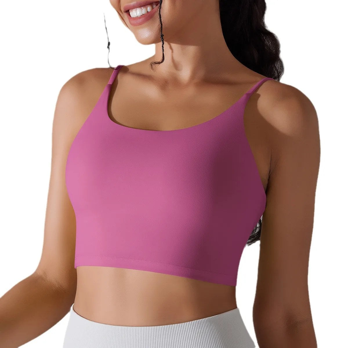 Intense Training Sports Bra: Double-sided Nylon, High Elasticity, Solid Color