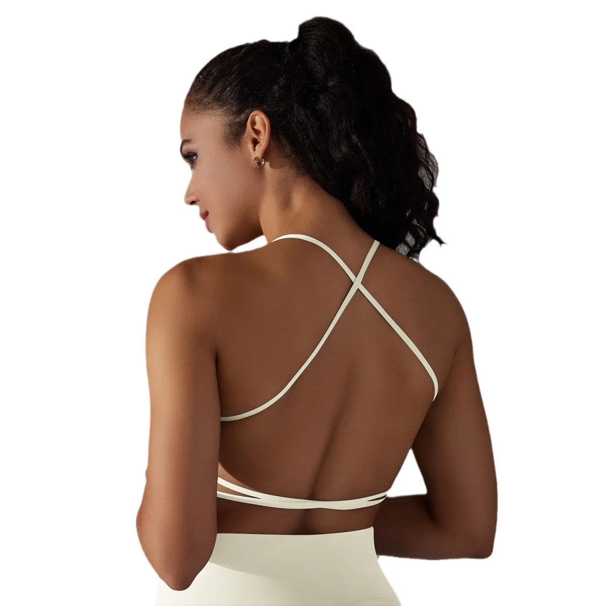 Double-Sided Nylon Brushed Back Cross Sports Bra: Ideal for Running, Fitness & Yoga - High Support Athletic Vest